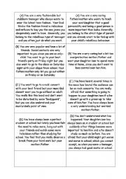 English Worksheet: role play cards - growing up / being a teenager