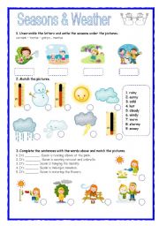 English Worksheet: SEASONS & WEATHER