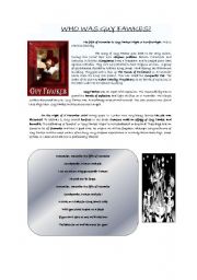 English Worksheet: WHO WAS GUY FAWKES - HISTORY AND SONG
