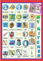 English Worksheet: MY KITCHEN - PICTURE DICTIONARY