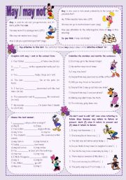 English Worksheet: MAY / MAY NOT