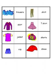 English worksheet: Clothes dominoes