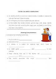 English Worksheet: On the Job with Dr. Martha Smith