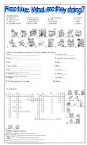 English Worksheet: What are they doing? Prsent Continuous