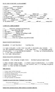English Worksheet: Elementary grammar practice 
