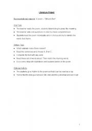 English worksheet: Literature Project