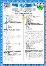 English Worksheet: TO BE [present/past] MULTIPLE CHOICE
