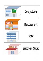 English Worksheet: Places Flashcards set 2/3