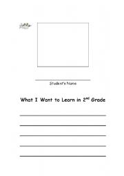 English worksheet: my first day at 2 grade