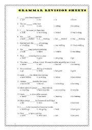 English Worksheet: Grammar Revision Sheets