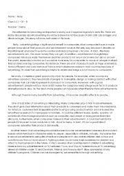 English Worksheet: Discursive Essay - Advertising should be banned