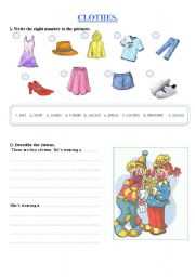 English Worksheet: CLOTHES