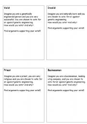 English Worksheet: Role Play Cards on the film Gattaca