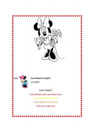 English worksheet: Minnie Coloring Sheet