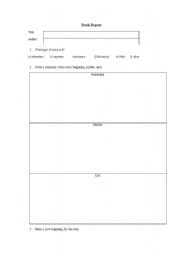 English Worksheet: Book Report