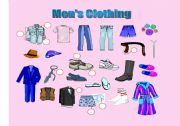 English worksheet: Mens clothes