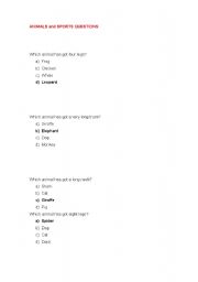 English Worksheet: 3rd part of the trivial game
