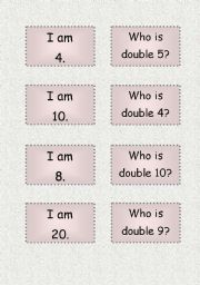 English worksheet: who is double......?