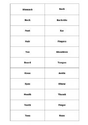 English worksheet: Body Part Labels