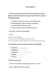 English Worksheet: King Arthur activities