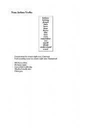 English Worksheet: Non Action Verbs 