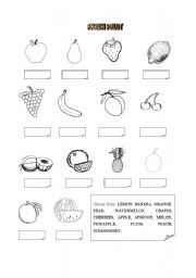 English Worksheet: Fruit practice