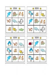 English Worksheet: Bingo - Animals Page1