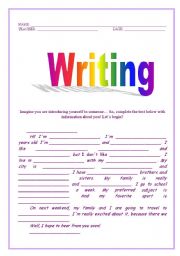 English Worksheet: Writing