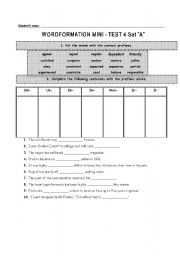 English worksheet: Wordformation test