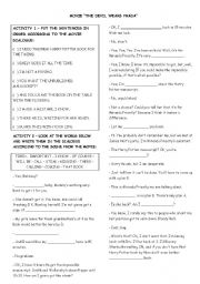 English Worksheet: The Devil Wears Prada Movie Activity