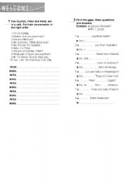 English Worksheet: Dialogues. Practise of nationalities