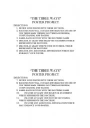 English Worksheet: Three Doctrines Project