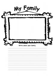 English Worksheet: draw and describe your family