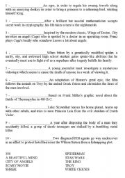 English Worksheet: Movies Plots