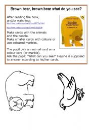 English Worksheet: Brown bear communication cards