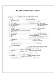 English Worksheet: Present perfect and Past Perfect