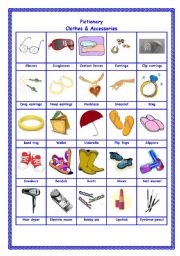 Pictionary - Clothes & Accessories 2/2