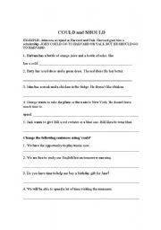 English Worksheet: Could and should
