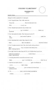 English worksheet: PAST PERFECT TENSE