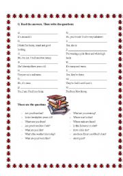 English Worksheet: To be - questions