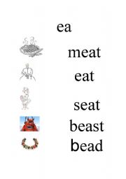 English Worksheet: ea words