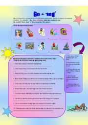 English Worksheet: Go + ing