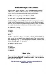 English Worksheet: skim