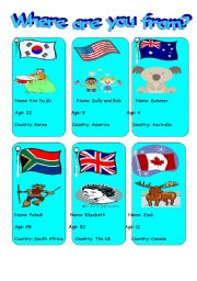 English Worksheet: Where are you from?