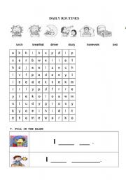 English Worksheet: Daily Routines