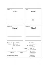 English Worksheet: Who What Where When plus ing
