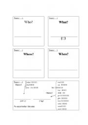 English worksheet: Who What Where When plus ing