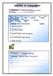 English worksheet: adverb of frequency