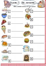 English Worksheet: Do you like...? Yes, I do  -     No, I dont  + food vocabulary