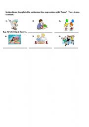 English Worksheet: Collocations with have